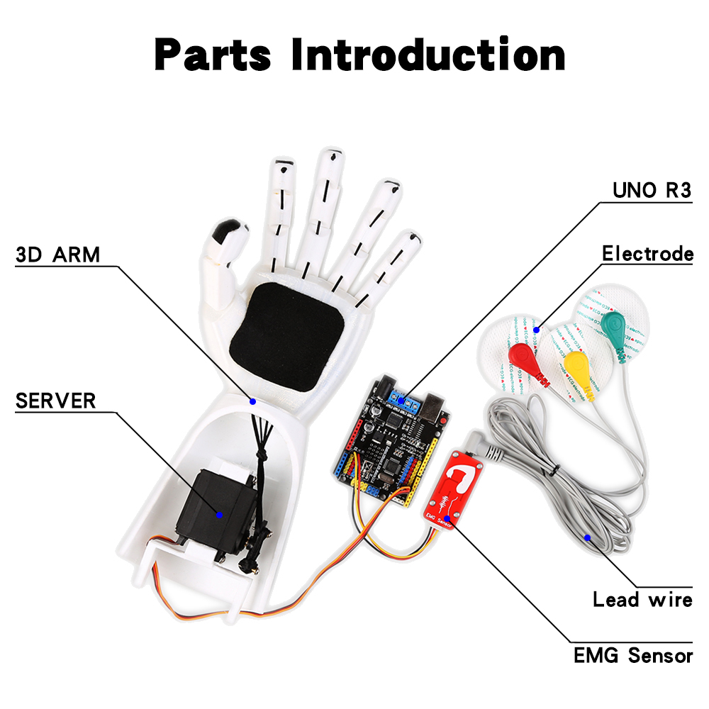 EMG Sensor Robotic Arm Electri - огляд і ціна Diy Electronics Kits