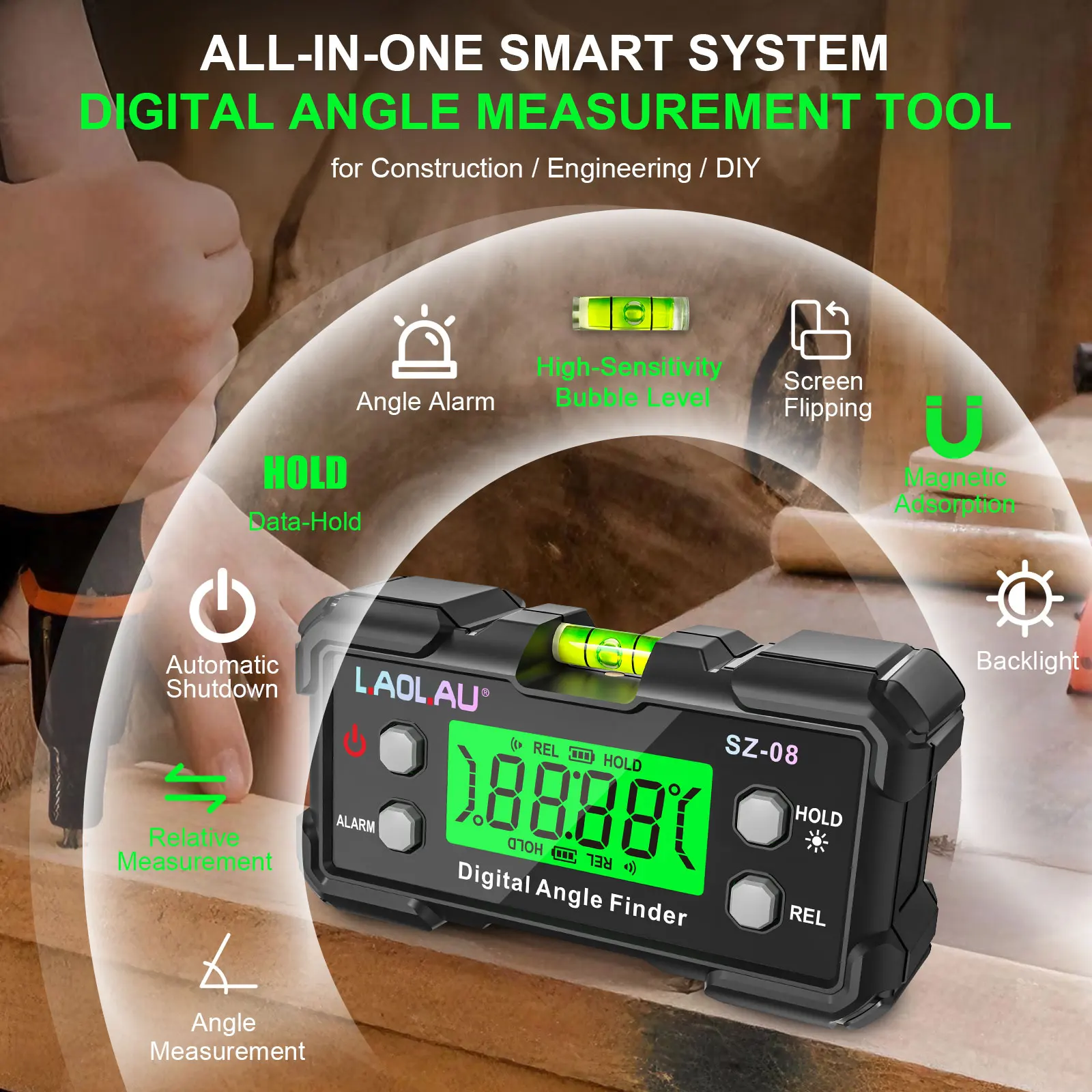 Digital Angle Gauge With Level - огляд і ціна Diy Electronics Websites