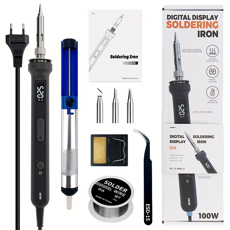 100W Digital Soldering Iron Ki - огляд і ціна Diy Electronics Toys