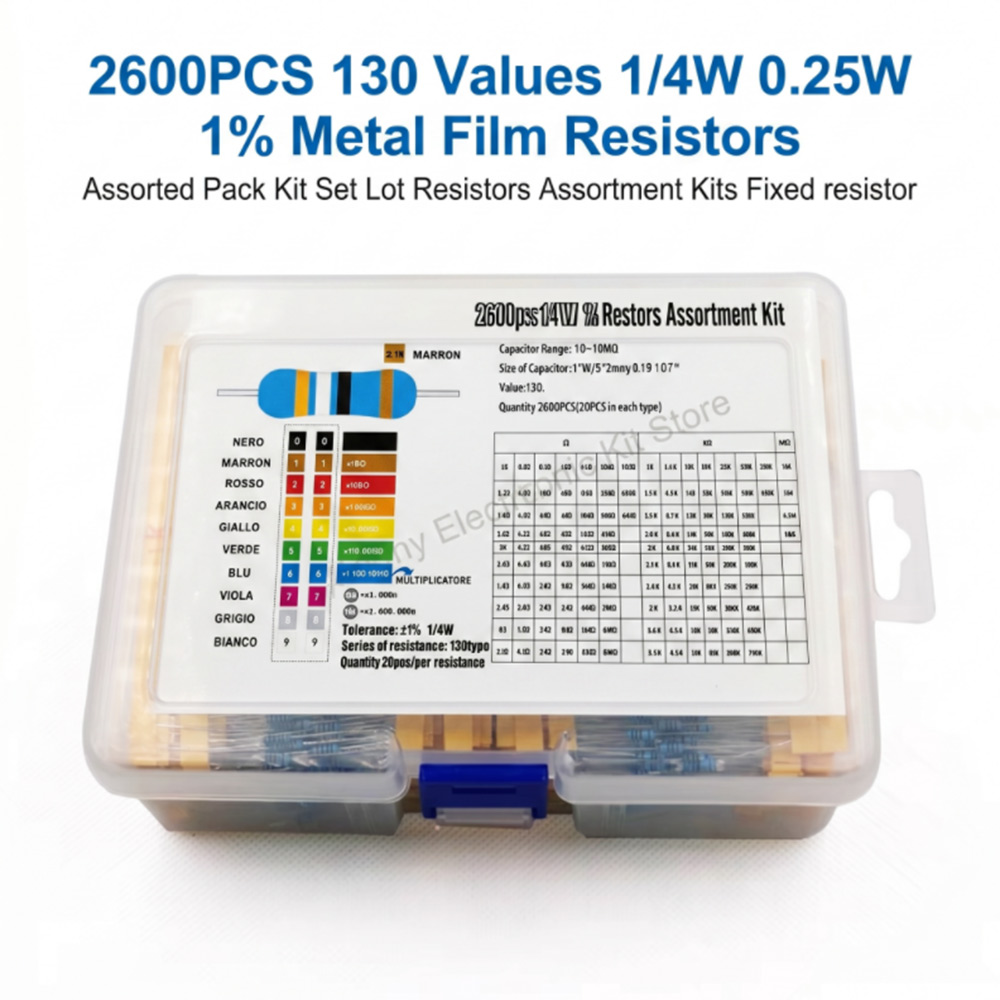2600pcs Metal Film Resistors A - огляд і ціна Diy Electronics Gadget