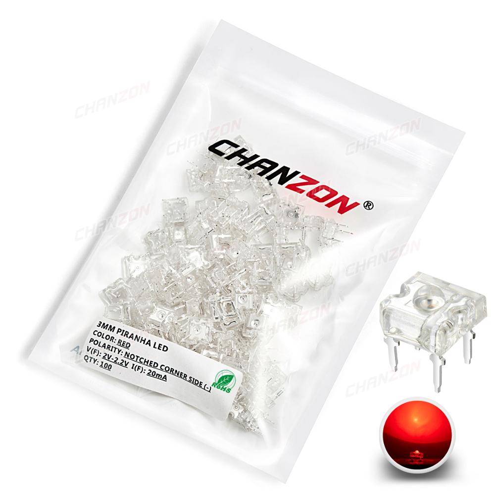 100pcs 3mm LED Piranha Light E - огляд і ціна Diy Electronics Flux