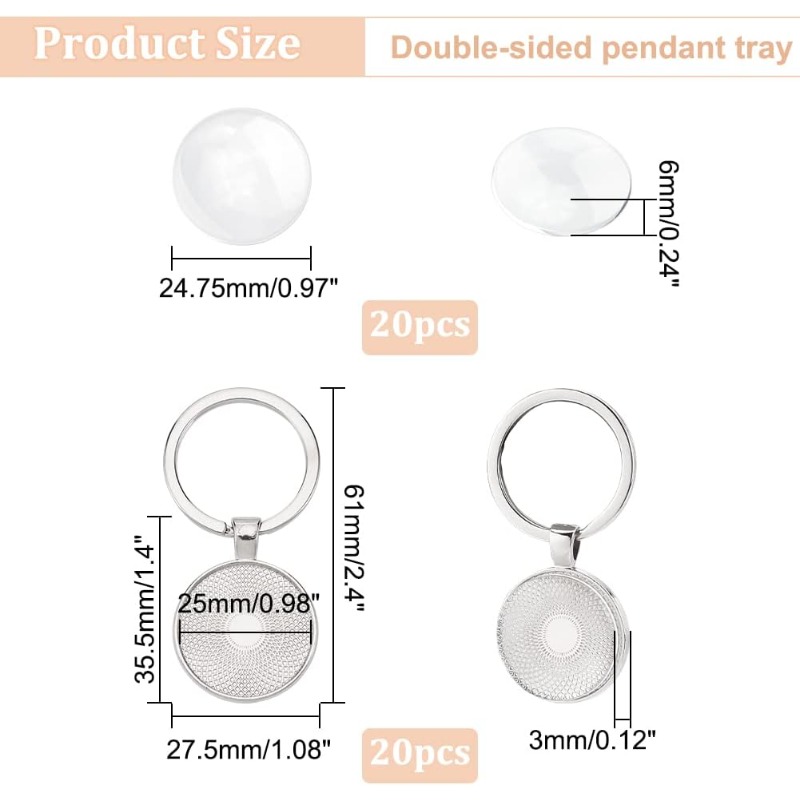 20Pcs Keychain Cabochon Settin - огляд і ціна Diy Electronics Websites