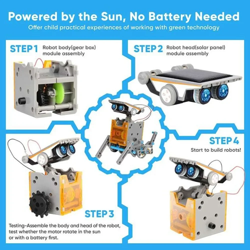 13 in 1 Solar Powered Robot Sc - огляд і ціна Diy Electronics Toys